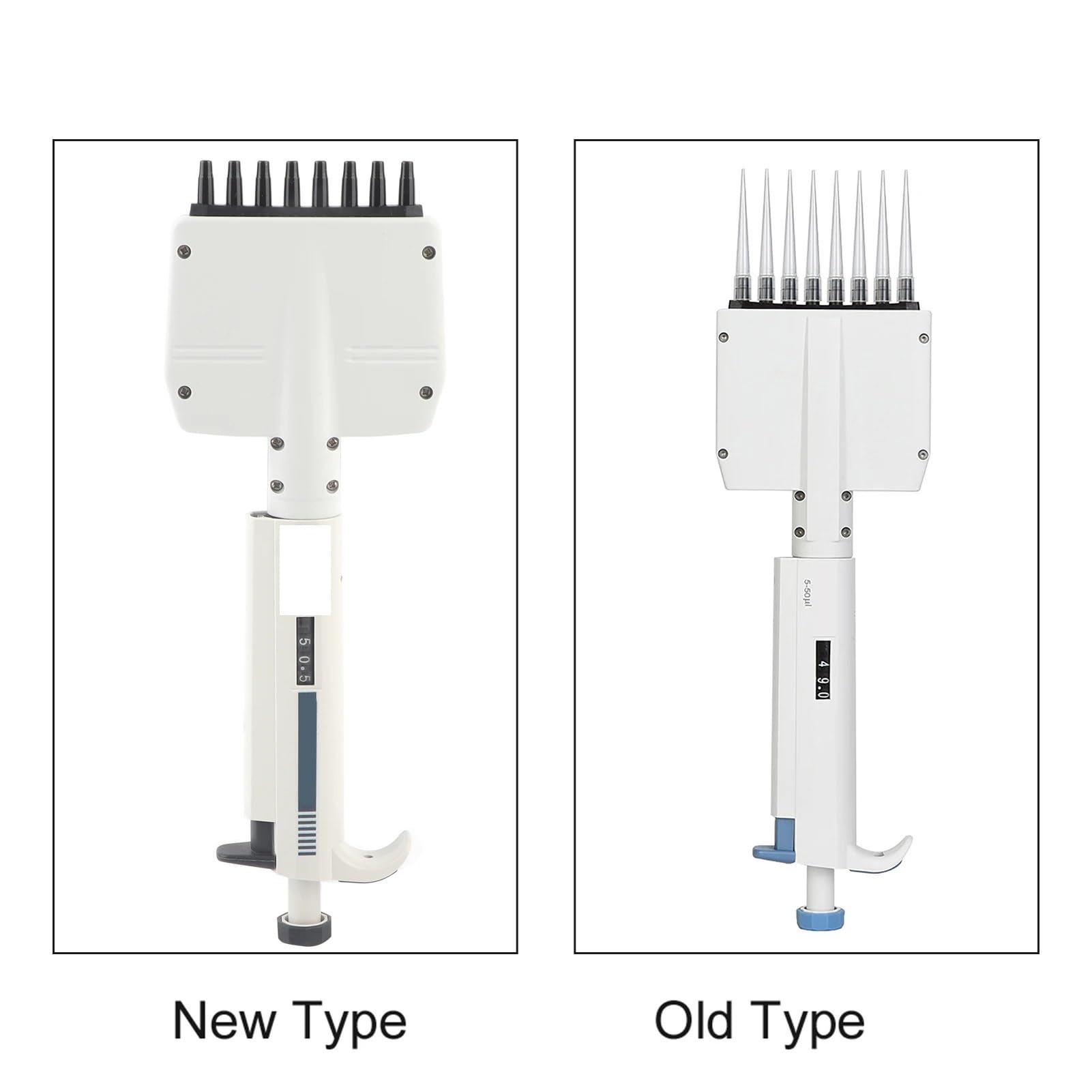 Pipette, 8-Kanal 5-50 μl Variables Volumen Manuell einstellbare Pipette Pipette Laborwerkzeug Pipette Pipette Pipette