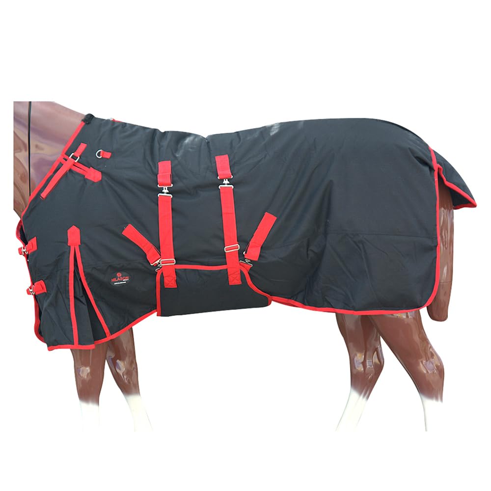 HILASON 1200D Winter Waterproof Poly Horse Blanket Belly Wrap | Turnout Blankets for Horses