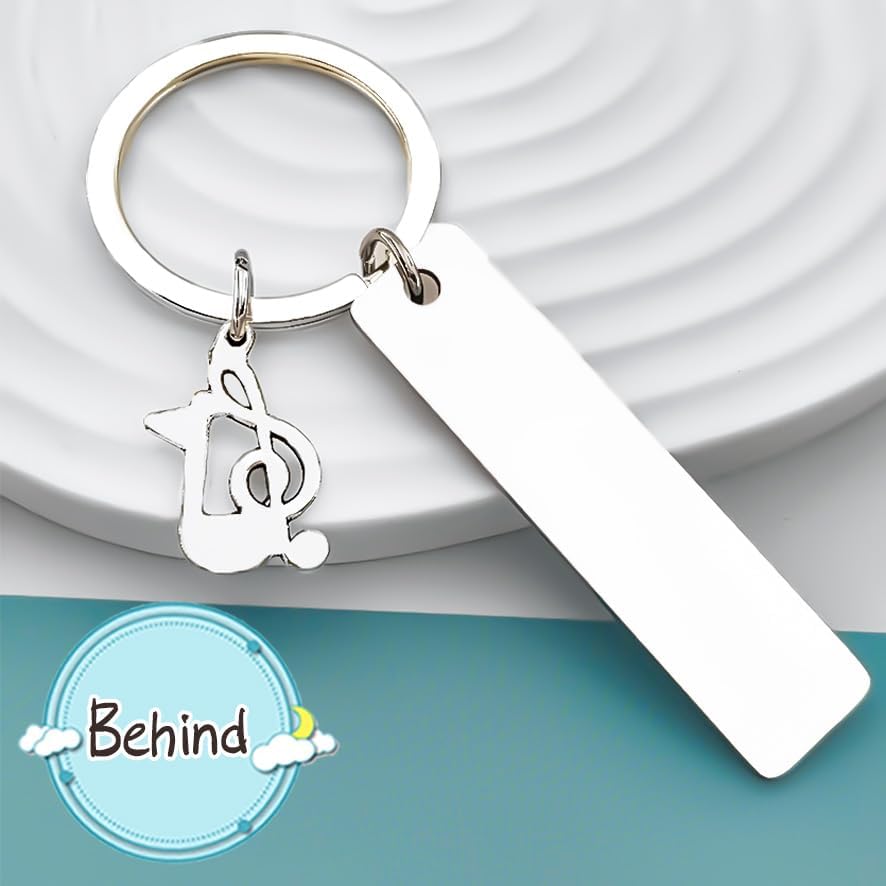 Music Teacher Keychain Appreciation Christmas Gifts Inspirational Gifts for Musicians Key Ring Musical Note Charm Keychain - Image 7