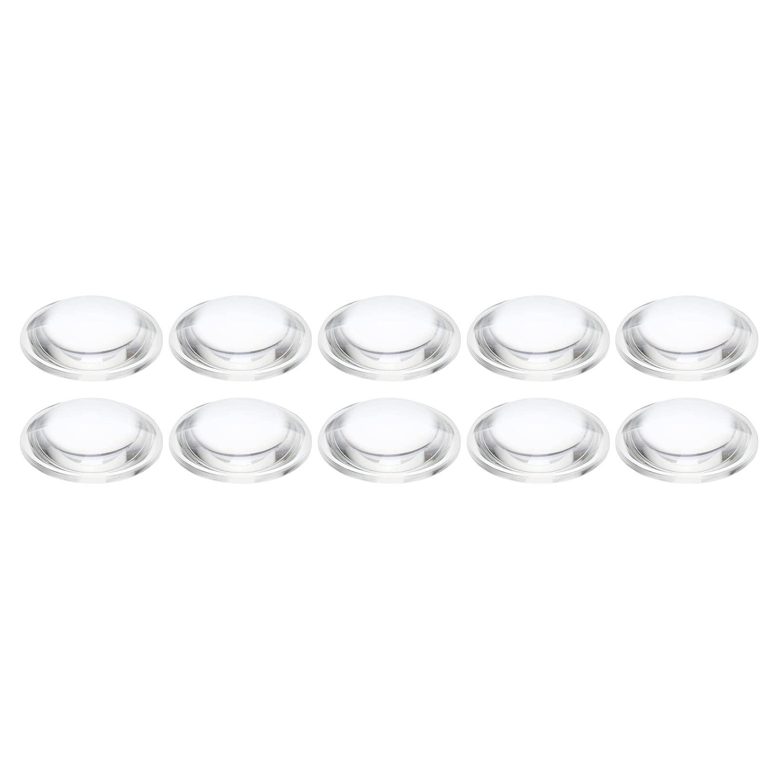 PATIKIL Diameter 29mm Height 8mm Flat Convex Lens, 10 Pcs Acrylic LED Optical Convex Condenser Lens for LED Flashlight Bike Head Lamp, Transparent