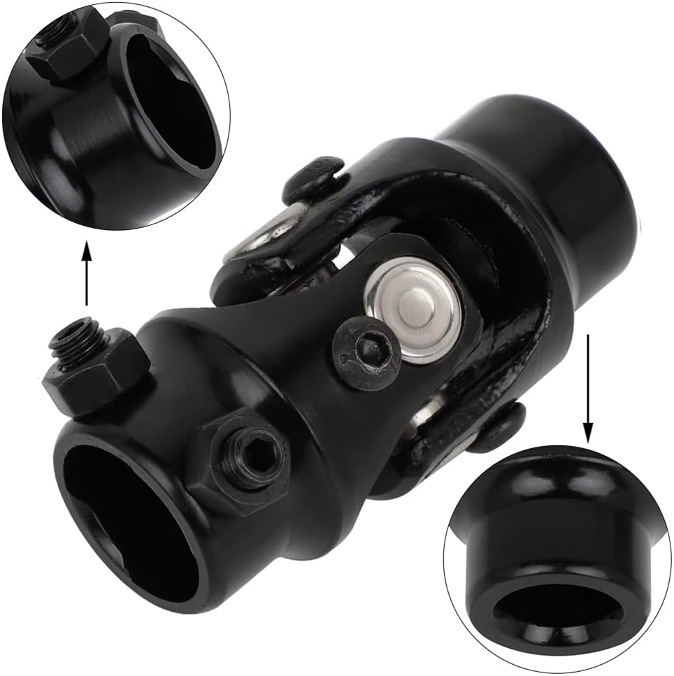 Aintier Black 83mm Single 3/4" Round X 1" DD Universal Steering Shaft U-Joint