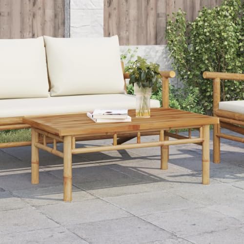 vidaXL Bamboo Coffee Table, Modern Sofa Side Table for Living Room, Hallway, Office, and Balcony Decor - Image 2