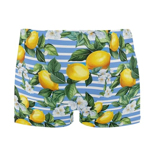 Lemon Flowers Mens Swim Trunk Swimwear Bathing Suit Swim Brief Square Leg Board Short S B0401730