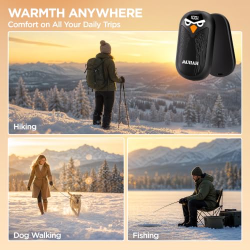 Hand Warmers Rechargeable 2 Pack with LED Display, 4 Heat Settings & Fast Heating, Portable Electric Hand Warmers for Camping Hunting Commuting, Valentine's Gifts for Men Women - image 7
