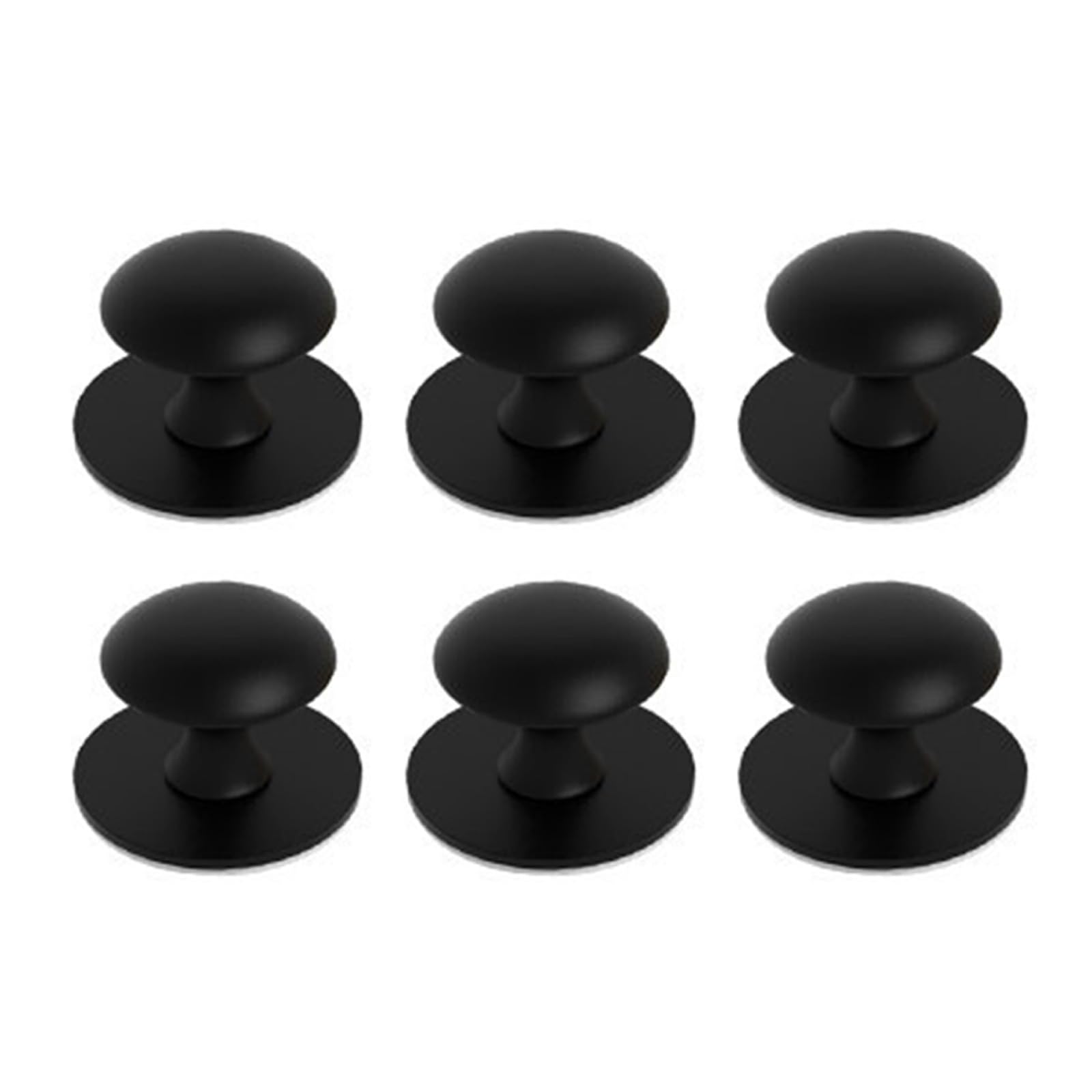 Shyyoulqe Black 6Pcs Steel Cabinets Pulls Auto Stick Hardware Simple Installs For Wardrobes Drawers Shower Door Decors Adhesive Drawer Handles
