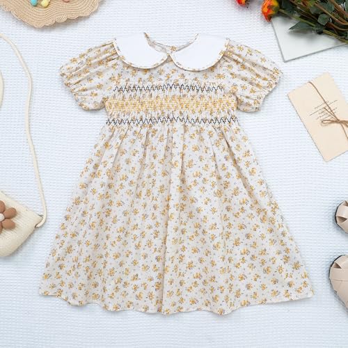 Girls' Dresses Spring Summer Smocked Casual Church Tea Party Vintage Graduation Dresses for Toddler Girl3