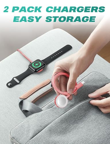 Image of 2Pack USB C for Watch Charger Magnetic Charger Wireless Portable Compatible with Watch Ultra2 Ultra Series 10 /9 /8 /7 /6 /SE /SE2 /5 /4 /3 /2 /1-[1m /Pink]