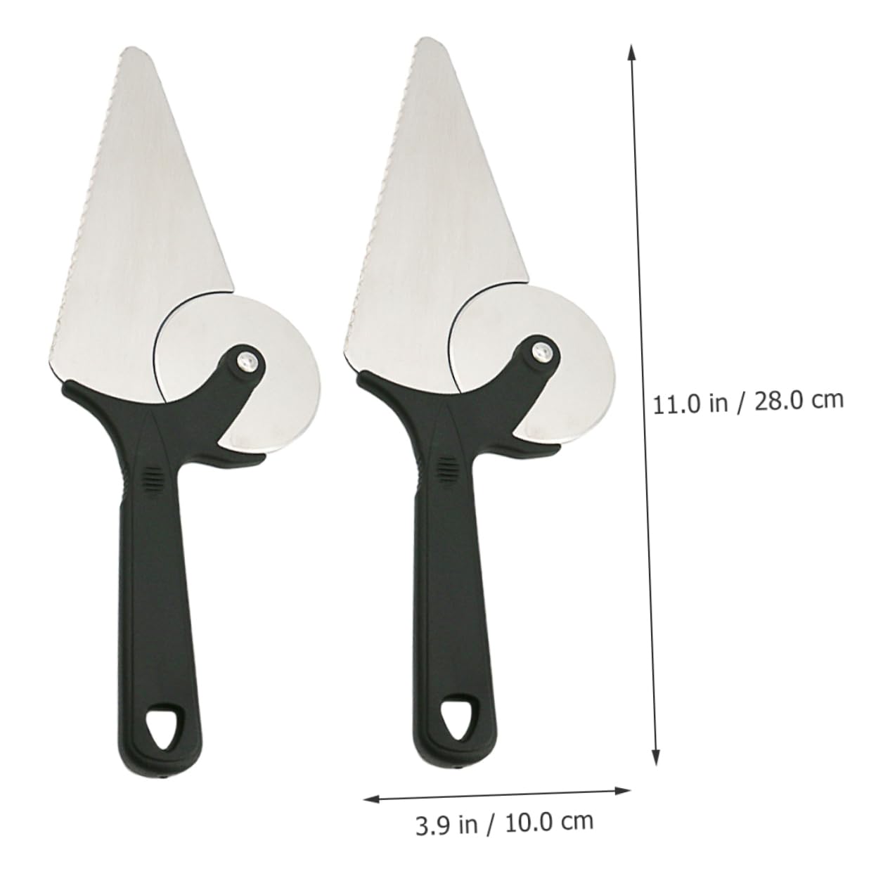 Gatuida Cortador de Pizza de Acero Inoxidable con Diseño Ergonómico y Rueda Afilada, Pack de 2 Piezas Multifuncional para Pasteles y Masa Cocina