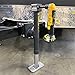 Trailer Valet JX5 Side Mount Trailer Jack – 5,000 LB Capacity with Drill-Powered Crank, Pipe Mount Bracket, Drop Leg, Footplate, and Wrinkle Black Powder Coating
