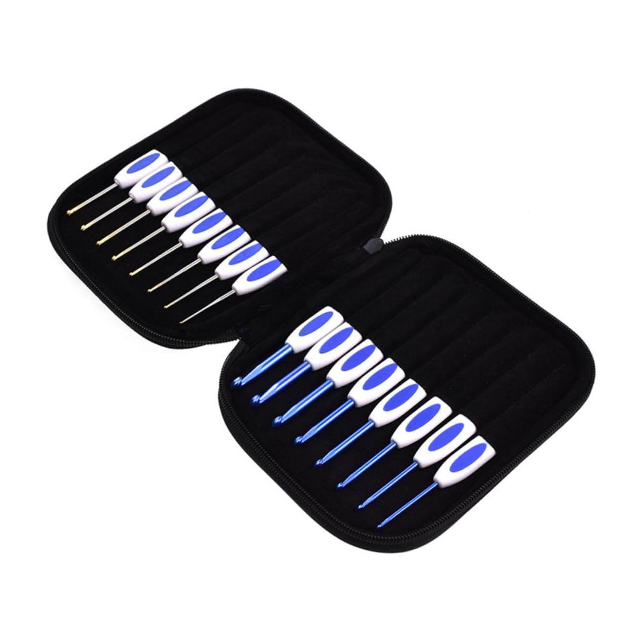 Angoily Uncinetto da Ago Barbetta Strumenti per Tessitura in Stile Porcellana Blu e Bianca Forniture per Tessitura Duraturo e Portatile
