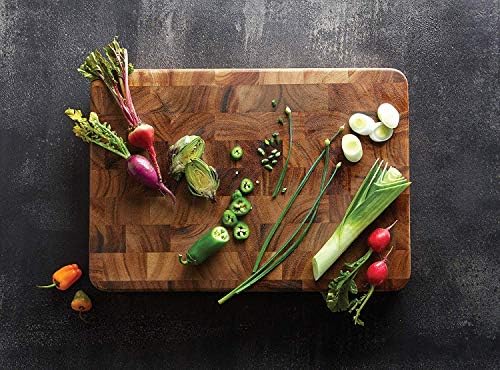 Delex Chopping Board Butcher Block Acacia Wood Large (45 x 30 x 4cm)