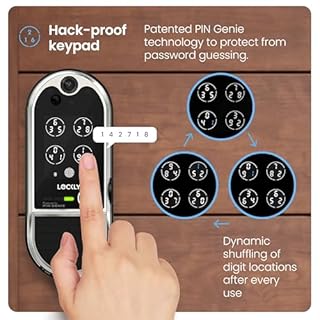Lockly Vision Elite Video Smart Lock with Camera, Smart Wi-Fi Deadbolt for Front Door, PIN Genie® Keypad, Fingerprint Door Lock, Motion Sensor, App Remote Control, 2 Way Audio Doorbell, No Monthly Fee