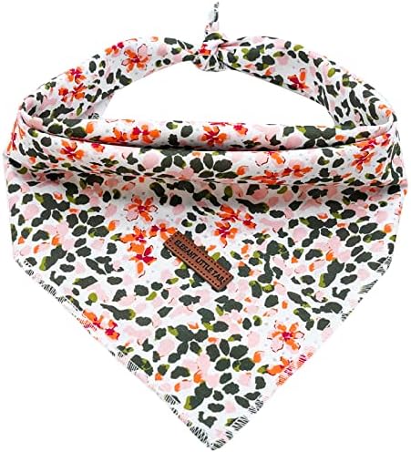 Elegant little tail Dog Bandana, Spring Pet Bandanas 1PC Cotton Washable Boys Girls Dog Bib Kerchief Dog Scarfs for Small Medium Large Dogs