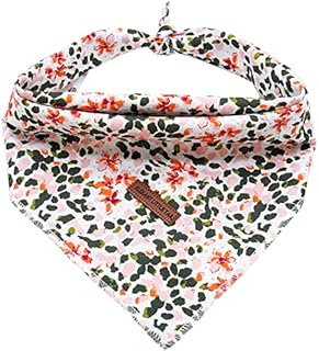 Elegant little tail Dog Bandana, Spring Pet Bandanas 1PC Cotton Washable Boys Girls Dog Bib Kerchief Dog Scarfs for Small Medium Large Dogs