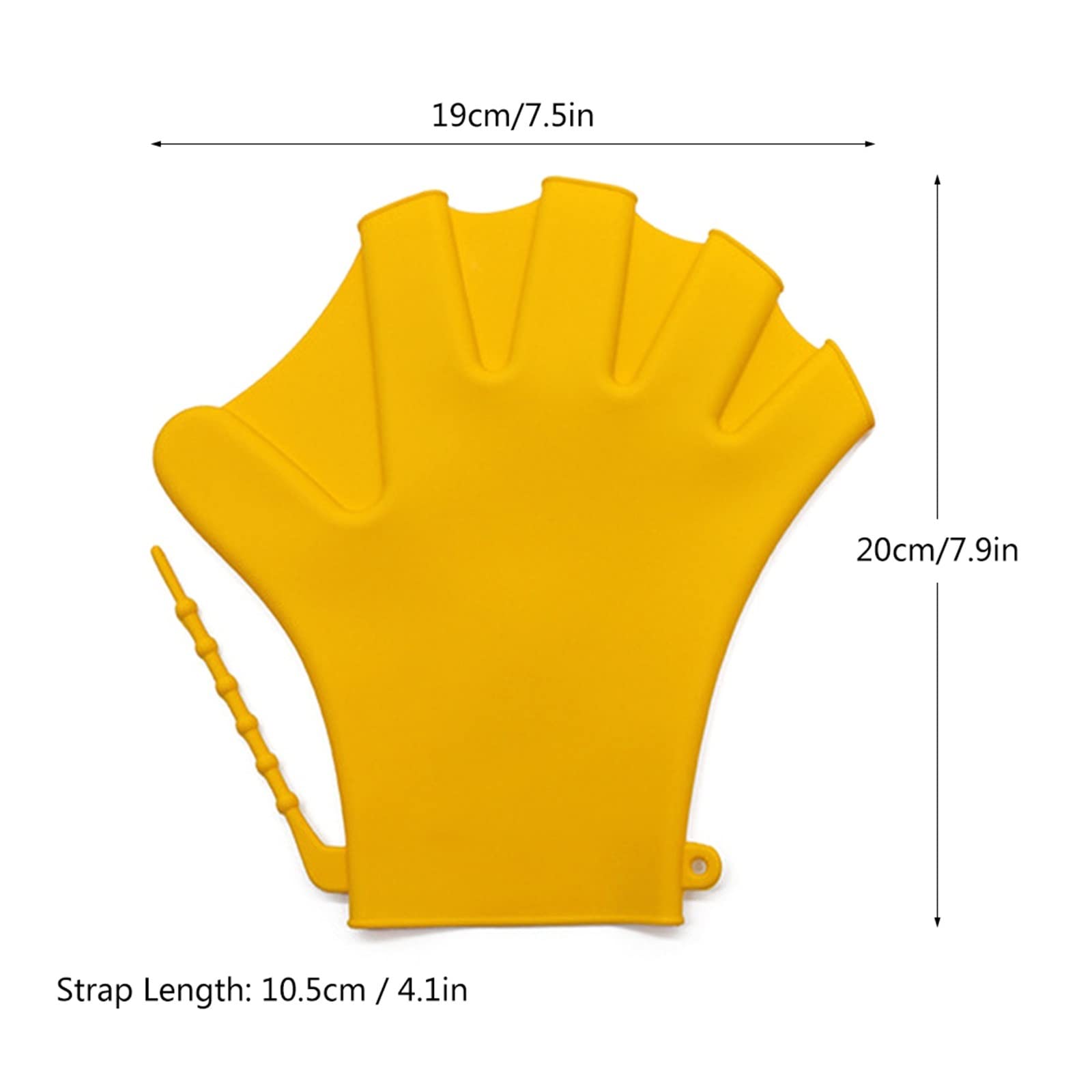 1 Paire de Gants Natation palmés, d'entraînement résistance à l'eau, plongée en Silicone, Mitaines