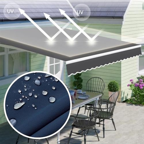 Auvent de terrasse rétractable en polyester imperméable 300x250 cm