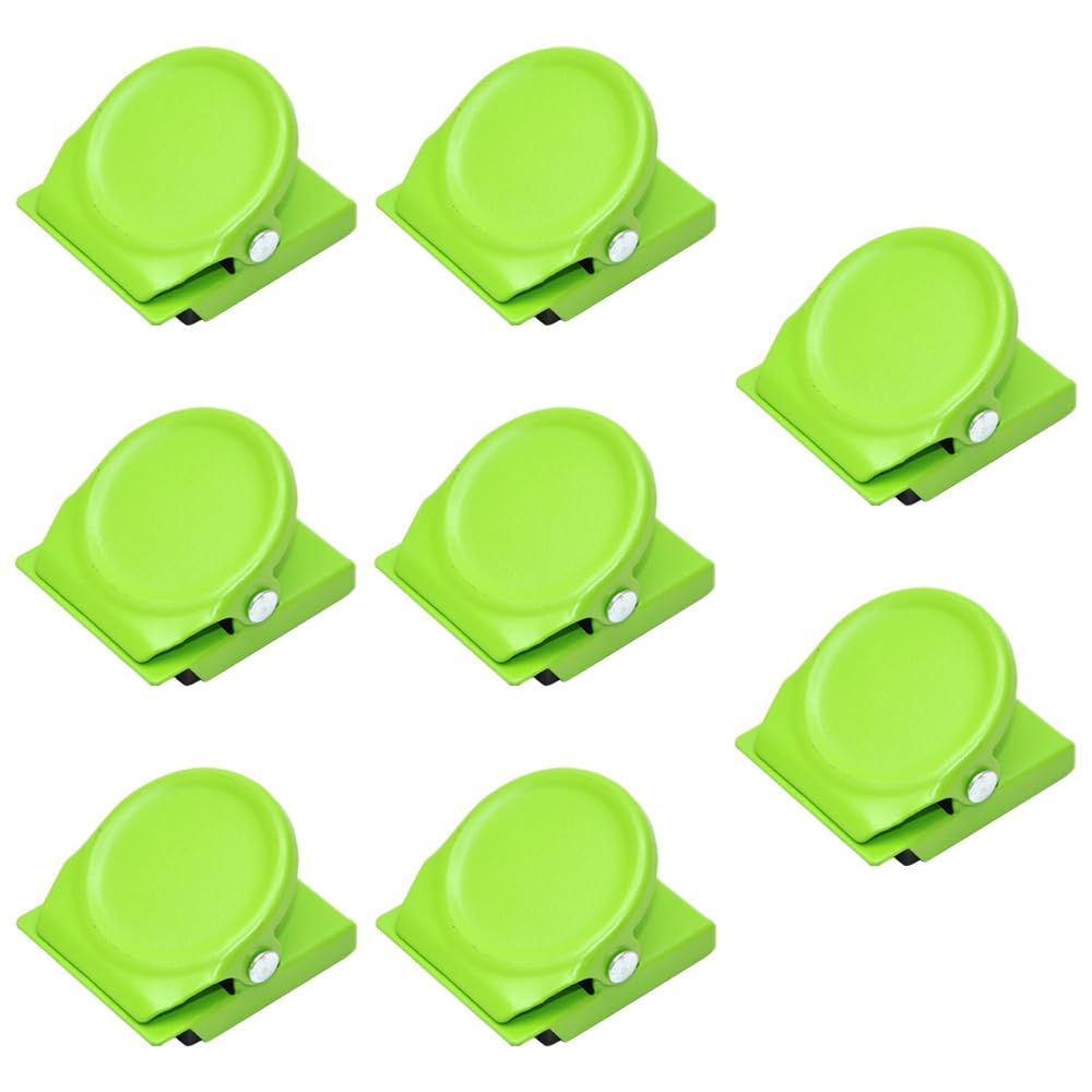 Magnetic Clips, 8Pcs Whiteboard Fridge Strong Magnets Clips for House Kitchen Office School Supplies - Green