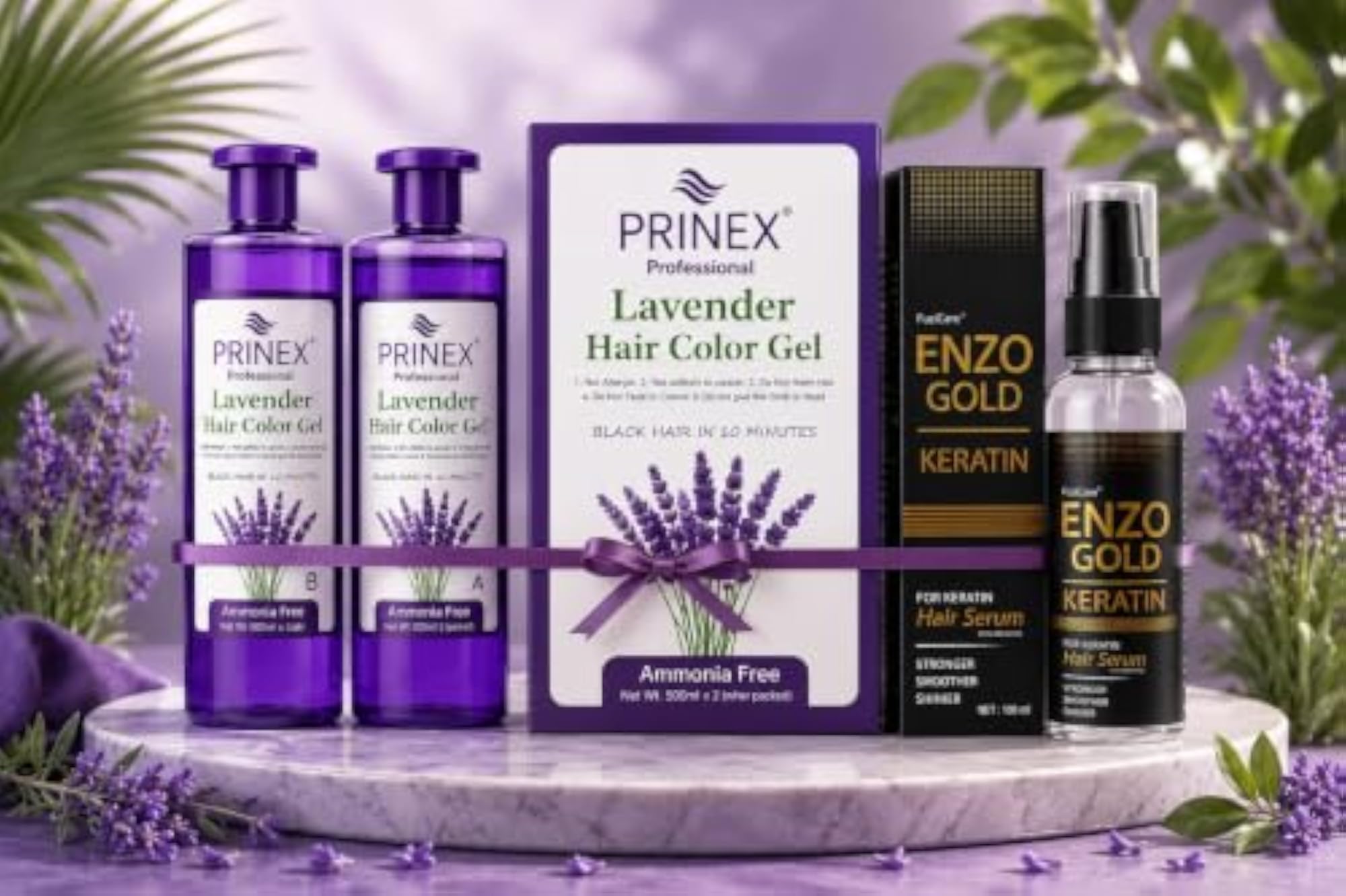 Professional Lavender Hair Colour Gel Combo, 500ml x 2