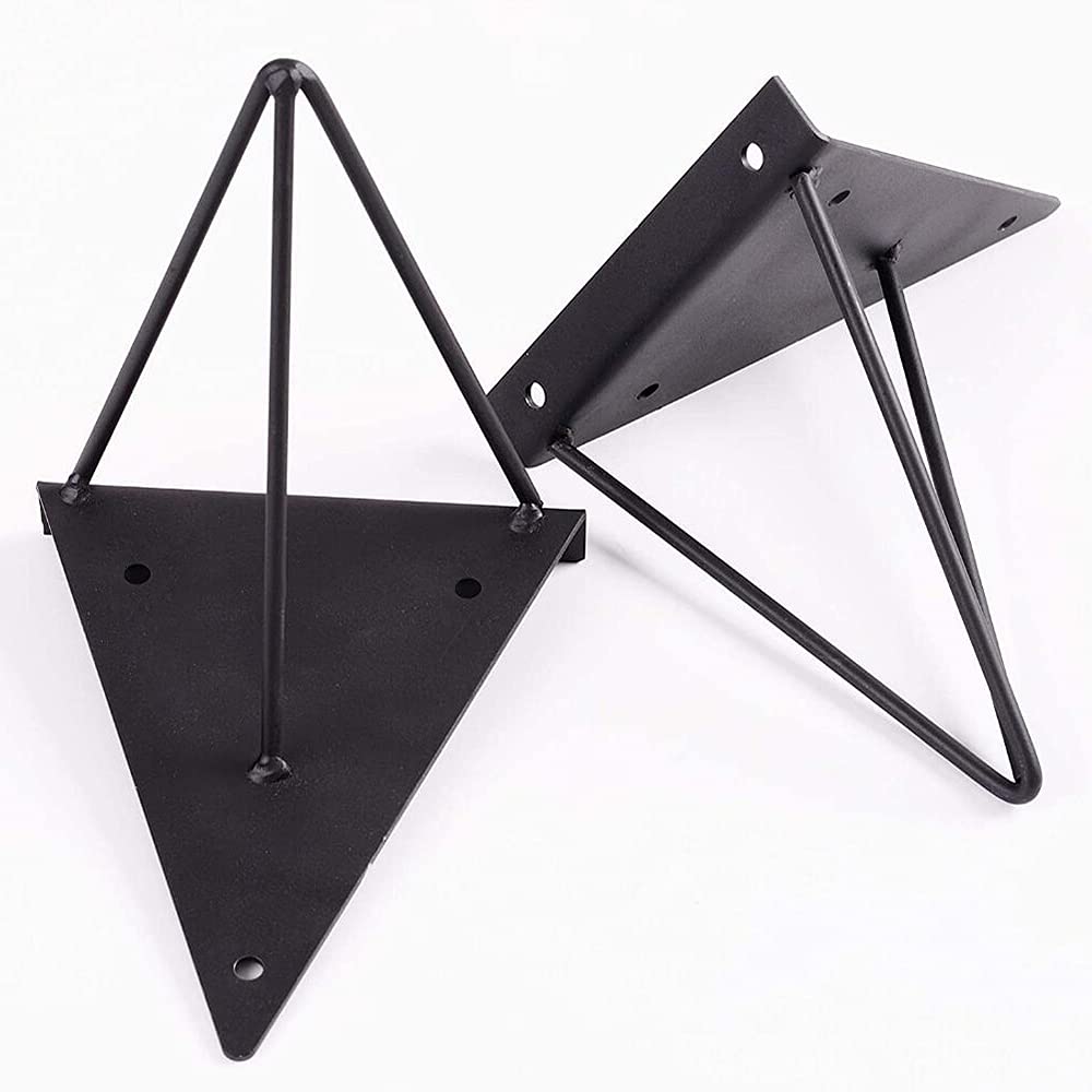 4PCS Hairpin Shelf Brackets Triangolo Scaffalature Supporto Industriale Galleggiante Parete Detive Staffe Per Mensole Nero Bianco d Per Soggiorno Camera Da Letto Cucina