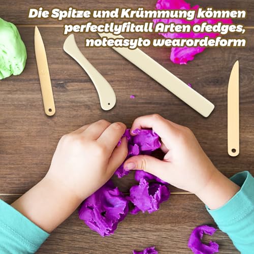 OhebEsx Falzbein für Papier, 8-teiliges Buchbinder Set Mit Geraden & Gebogenen Falzmessern, Imitiertes Knochenmaterial, Ideal Für Buchbinden Papierverarbeitung Kreativprojekte