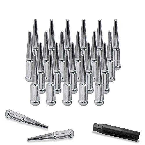 Image of 4.4 inch Spike Lug Nuts (24, Chrome, M14x2)