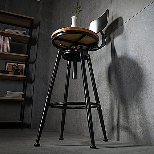 Tabouret de bar industriel pivotant et réglable noir x2 - 3