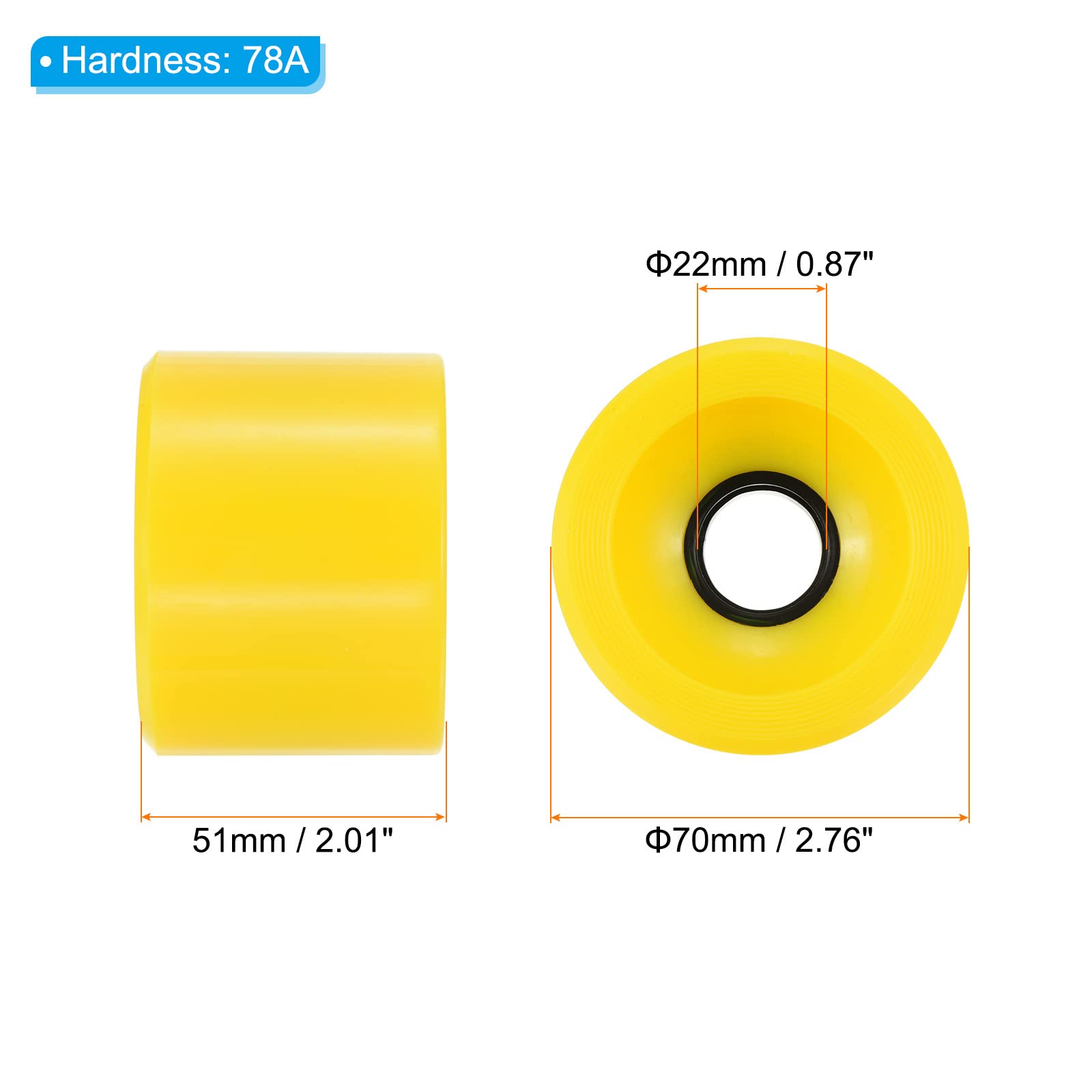 PATIKIL Rueda Longboard 78A suave, ruedas Cruiser Street Wheels para monopatines, ruedas de repuesto de poliuretano