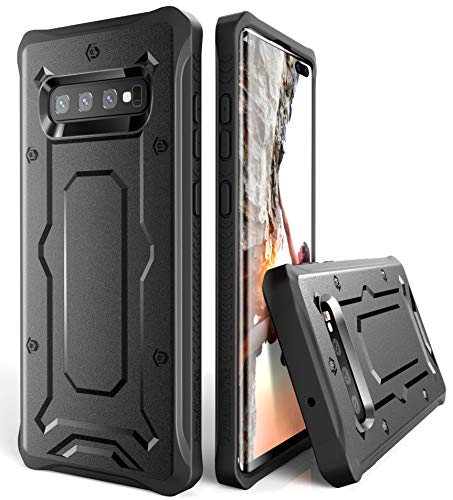 Galaxy S10+ Plus Case - ArmadilloTek [Urban Ranger] Rugged Yet Slim Bumper Shock Absorption Solid Anti-Slip Cover for Samsung Galaxy S10+ Plus [Not S10 or S10e] - Black