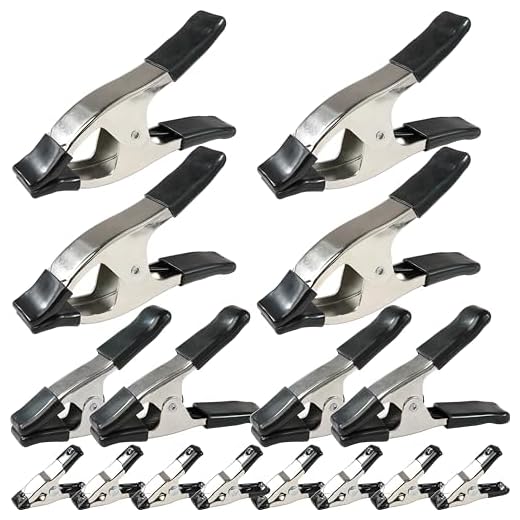 Wellmax 16PC Metal Spring Clamps Set, Heavy Duty Clips for Clamp Woodworking and Backdrops, 8pc 2 inch, 4pc 4 inch and 4pc 6 inch
