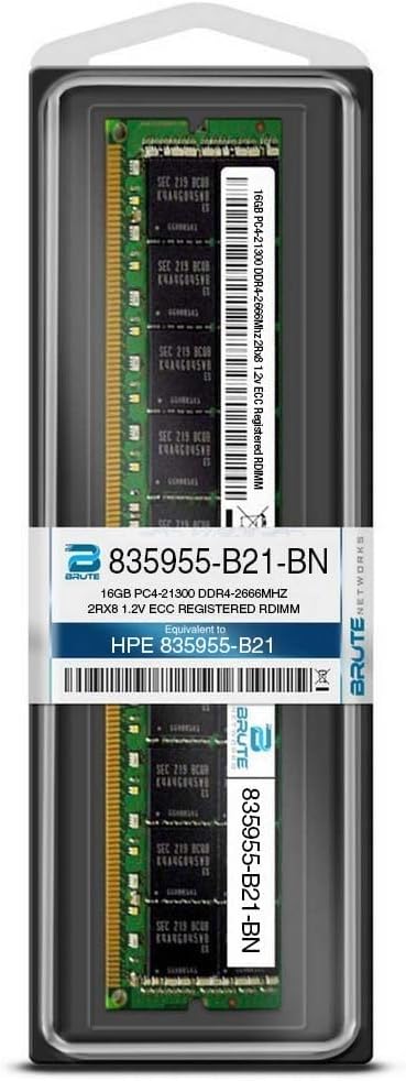 835955-B21-BN - 16GB DDR4-2666Mhz 2Rx8 ECC Registered RDIMM (Compatible with OEM PN# 835955-B21)