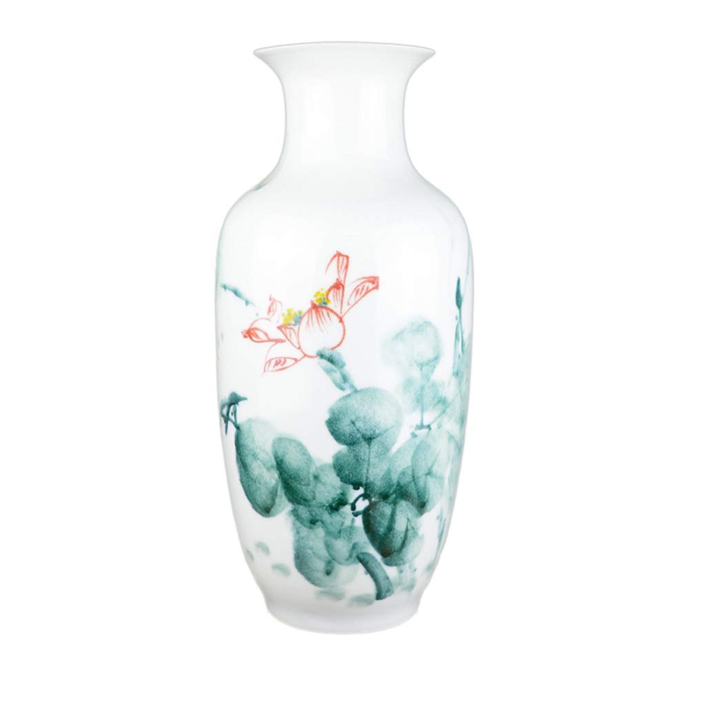 asdchZen Ceramic Vase Hand-Painted Pastel Large Chinese Style Living Room Flower Arrangement Art Decorations,Winter Melon-Large