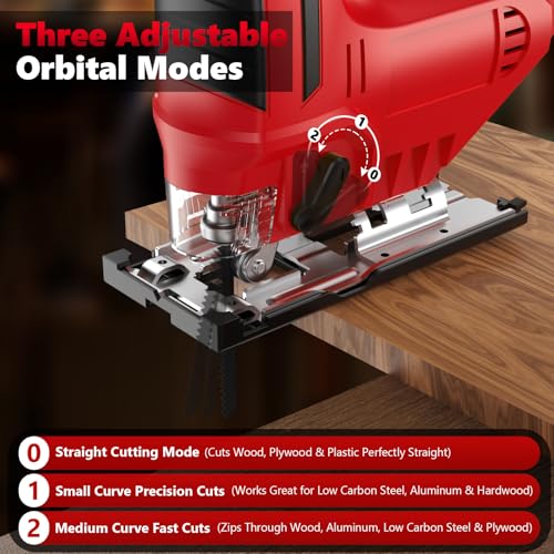 Image of Cordless Jig Saw for Milwaukee 18V Battery, Brushless Jigsaw Tool 2900RPM with LED Light, 3-Position Orbital & ±45 Bevel Cuts for Metal /Wood /PVC Cutting（No Battery Included）