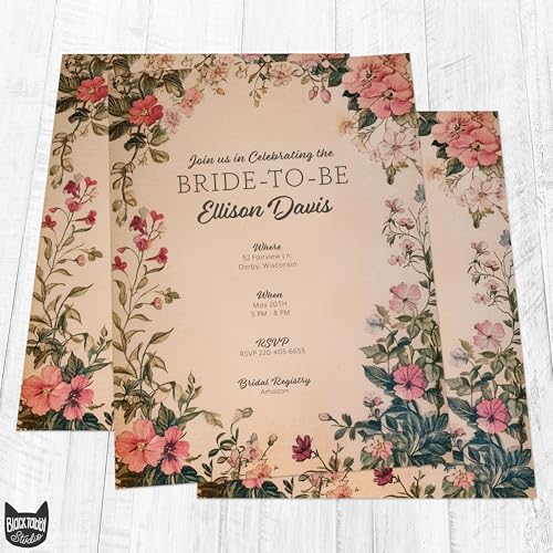 Vintage Floral Border Stationary Paper - 60 Sheets Pretty Letter Paper for Inkjet/Laser Printers image 5