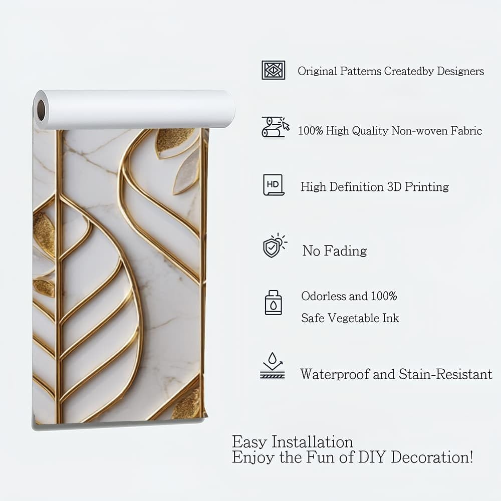 Fototapeta 3D HD Printin szer. 350 x wys. 256 cm, złote linie przeciwporostowe włókniny fototapeta naklejki luksusowe geometryczne marmur duży mural tapeta do sypialni na sofę tło telewizora ściana