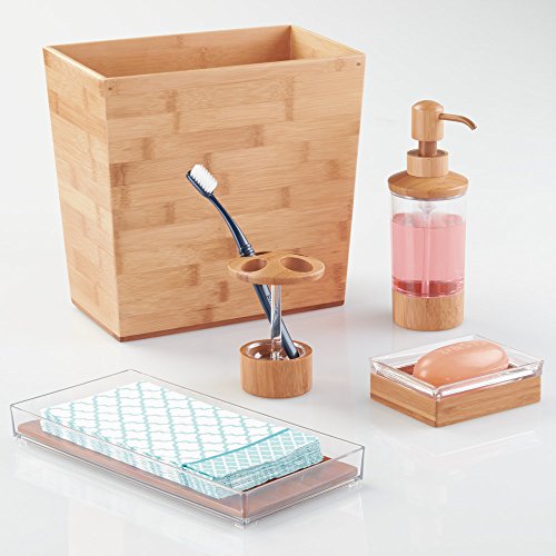 iDesign Rectangular Bamboo Waste Basket, The Formbu Collection – 10.5" x 5.75" x 10”, Natural Wood Finish - Image 7