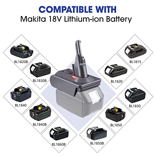 For Dyson V8 Battery Adapter, V8 Converter For Makita 18V Lithium Battery To For Dyson V8 Battery, Work With Dyson V8 Animal Absolute Cordless Stick And Handheld Vacuum Cleaner(V8 Adapter Not Battery) #TOP2