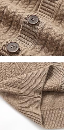 Rivccku Men's Cardigan Sweater Knit Jumper Buttons V Neck 100% Pure Cashmere Knitwear Pullover Sweaters Long Sleeve4