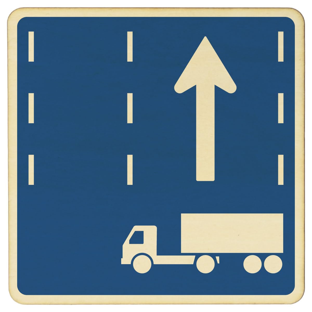 Amazon | 木製プレート 道路標識 9x9cm(牽引自動車の高速自動車国道