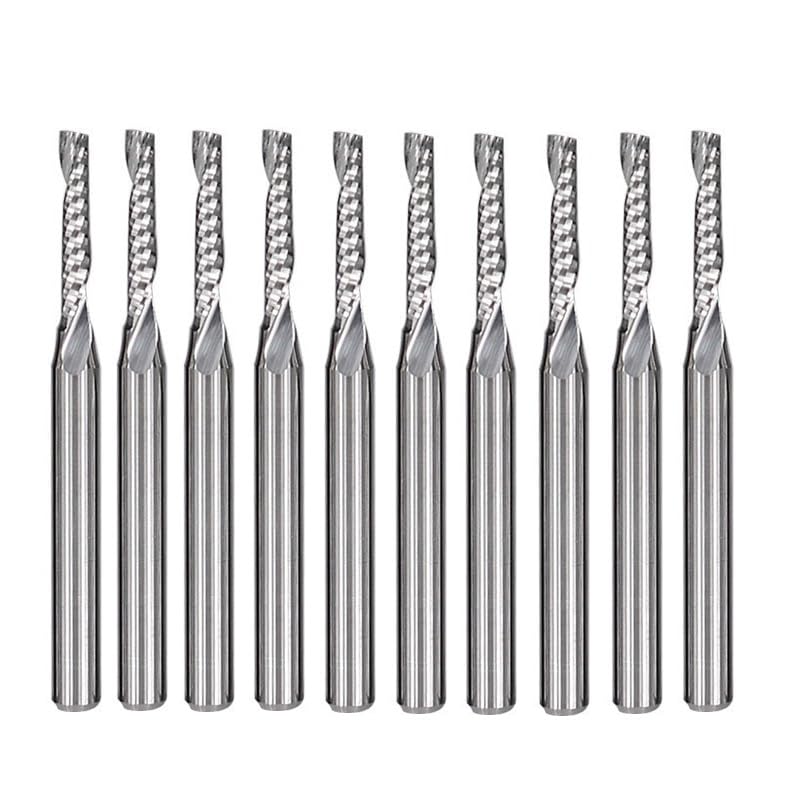 Punta Per Incisione CNC Con Fresa In Metallo Duro Da 10 Pezzi Con Gambo Da 1/8 Pollici,3.175x3.175x28 Mm