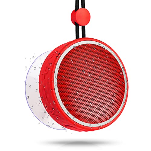 QDZ Portable Speaker Bluetooth Wireless Speakers Bluetooth with RGB Colorful Lights Outdoor Speaker Bass Stereo Sound Shower Speaker with Rope Support TF Card, Suction Cup for Home,Hiking and Travel