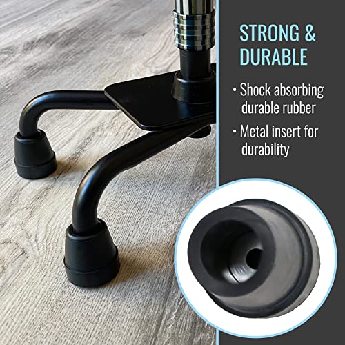 Dmi Durable Replacement Quad Cane Tips, Extra Stability, No-Slip Grip, 1/2 Inch, Fsa And Hsa Eligible, (Pack Of 4) #TOP3