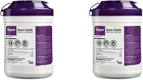 PDI -Q55172 Desinfectante profesional de superficies desechables Super Sani-Cloth Wipes, 160 unidades - Morado (paquete de 2)