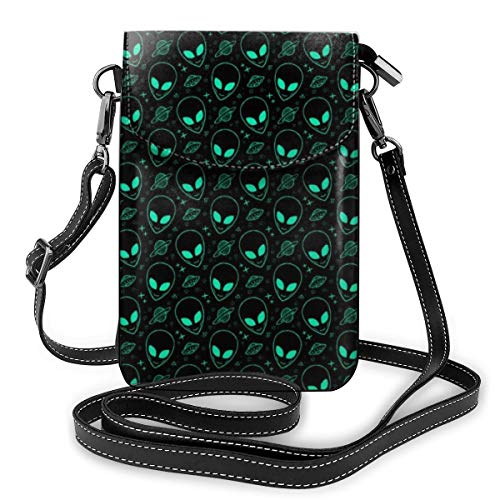 Goxegag Cartera multifuncional de piel para teléfono móvil, bolso de hombro pequeño, bolso de viaje con correa ajustable, para mujer, patrón extranjero pequeño