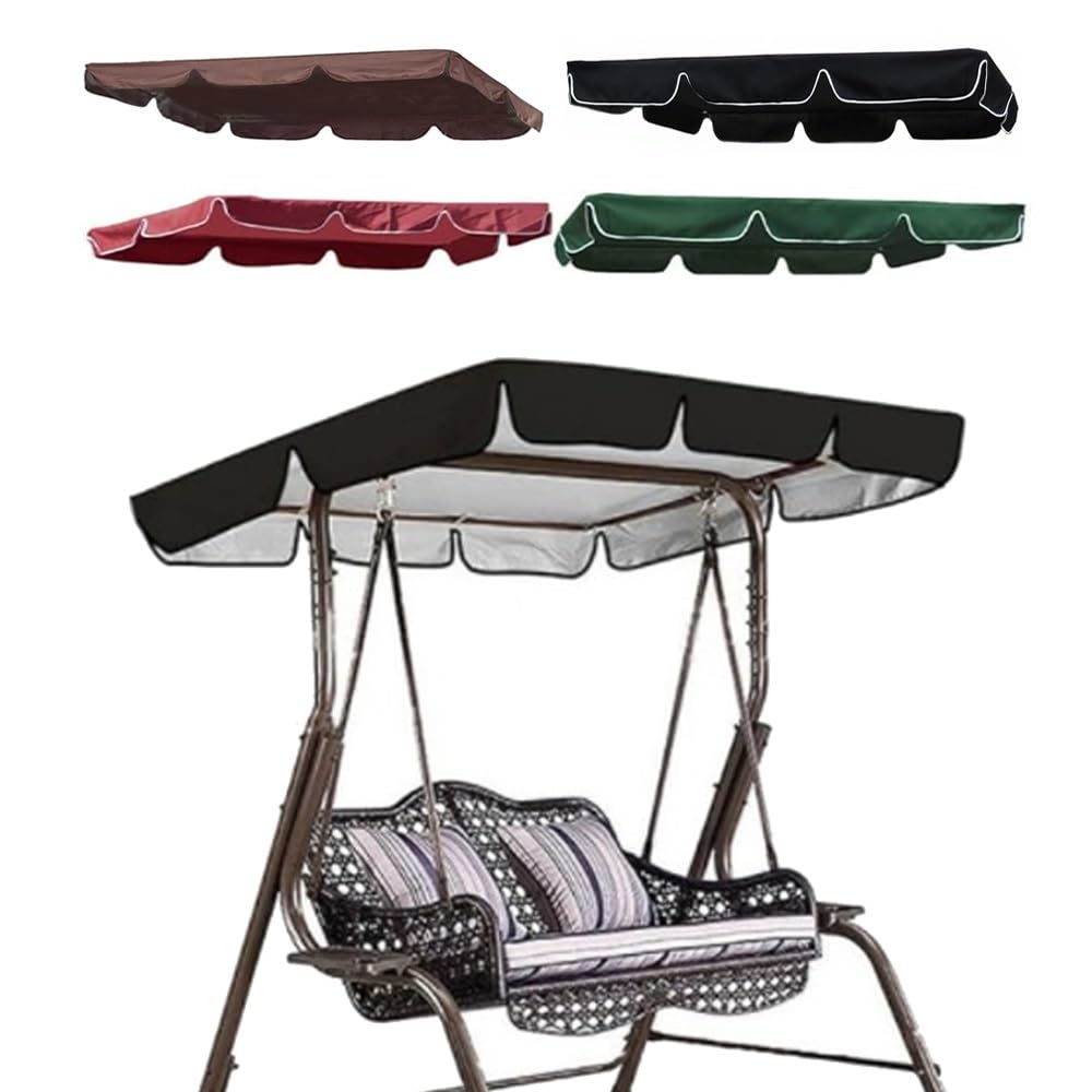 Telo di Ricambio per Altalena da Giardino/Veranda A 23 Posti, in Tessuto. Black 82x57in-210x145cm