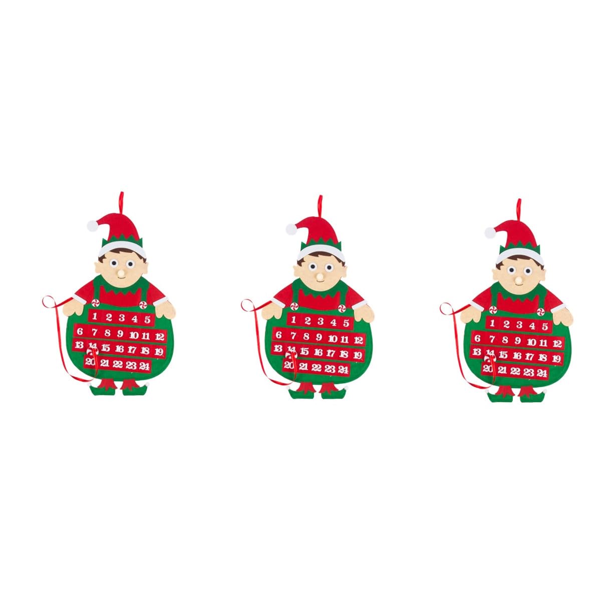 PRETYZOOM 3 Stk Urlaub Adventskalender Neujahr Advent Adventskalender Aus Filz Krippendekoration Weihnachtstuchkalender Weihnachtskalender Hängend Ornament Karikatur Gefühlt Ältere