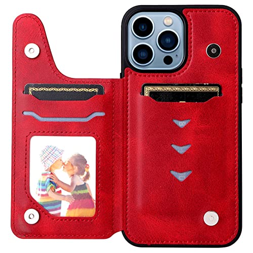 Étui iPhone 7 portefeuille rouge pour ne plus perdre vos cartes bancaires en sortie