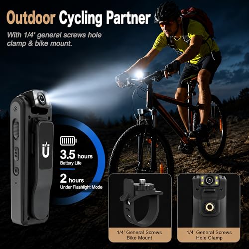SixBondsCam 4K Body Camera with Audio and Video Recording, 128GB Wearable Mini Body Cam with Magnetic Clip, Hands-Free POV Camera for Work, Cycling, Travel, Driving & Daily Recording — view 4