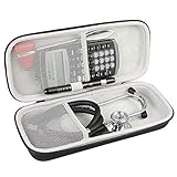 Khanka Duro Viaje Estuche Bolso Funda para estetoscopio 3M Littmann Classic Fonendoscopio (Negro)