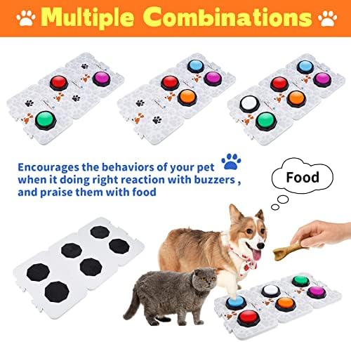 PWEZON 6 Recordable Training Buttons, 3 Mats Dog Buttons for Communication, Dog Speech Training Buzzers, Loud Clear Already Recorded Words