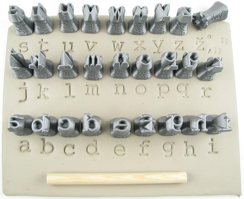 Courier Alphabet Clay Stamps | Lowercase